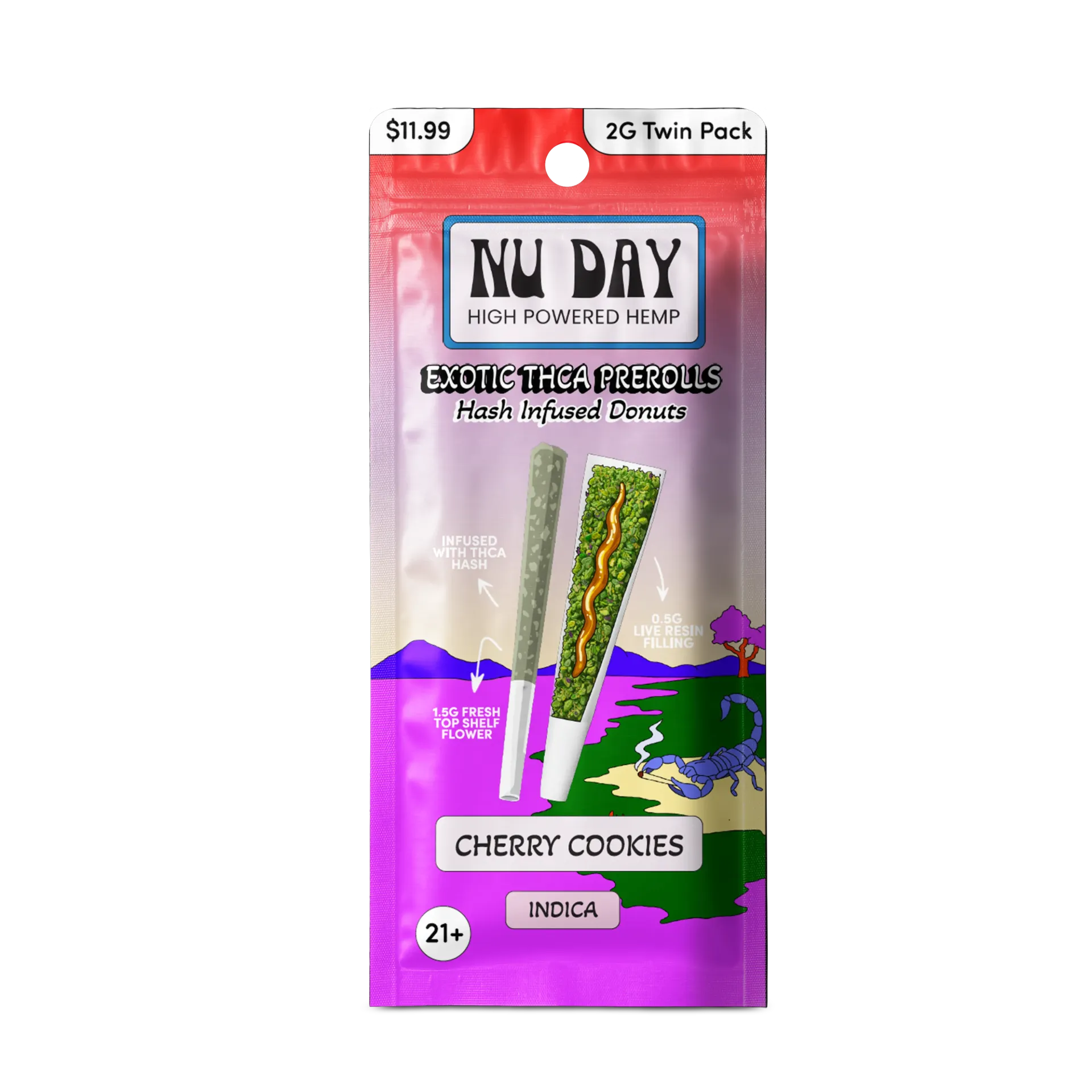 2G Pre-Roll Twin Pack | Hash Hole - Cherry Cookies