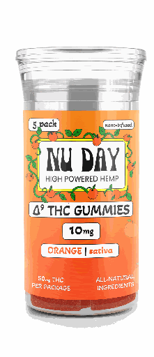10MG Delta 9 Gummies (5 Count) - Orange